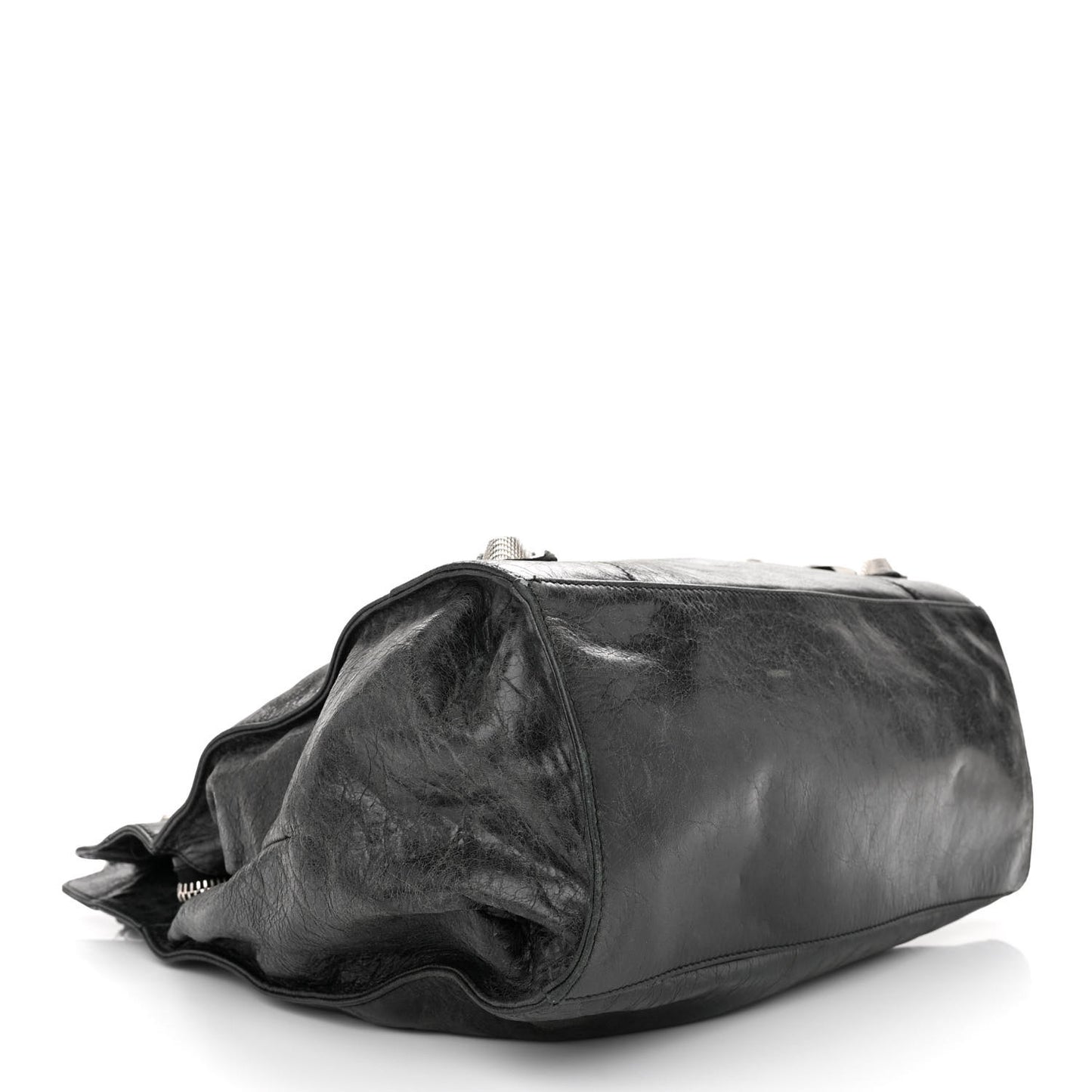 Agneau Giant 21 Silver Hardware Folder Black