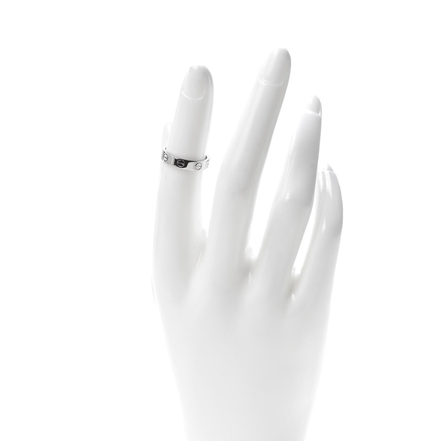 18K White Gold 3.5mm LOVE Wedding Band Ring 48 4.5