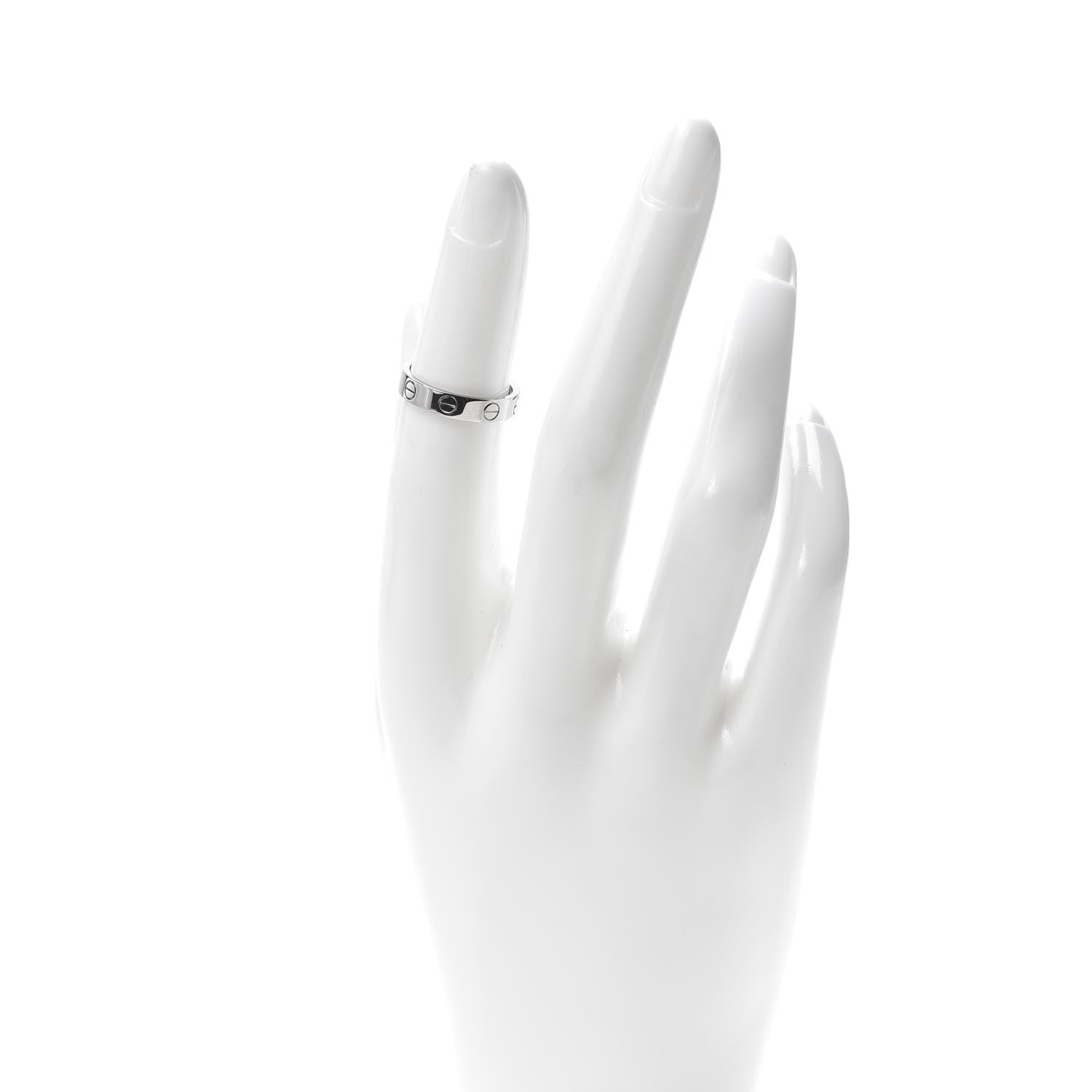 Cartier 18K White Gold 3.5mm LOVE Wedding Band Ring 48 4.5 2 of 4
