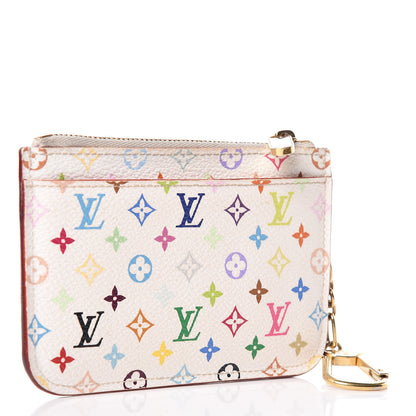 Louis Vuitton Monogram Multicolor Key Pouch White Litchi 3 of 14