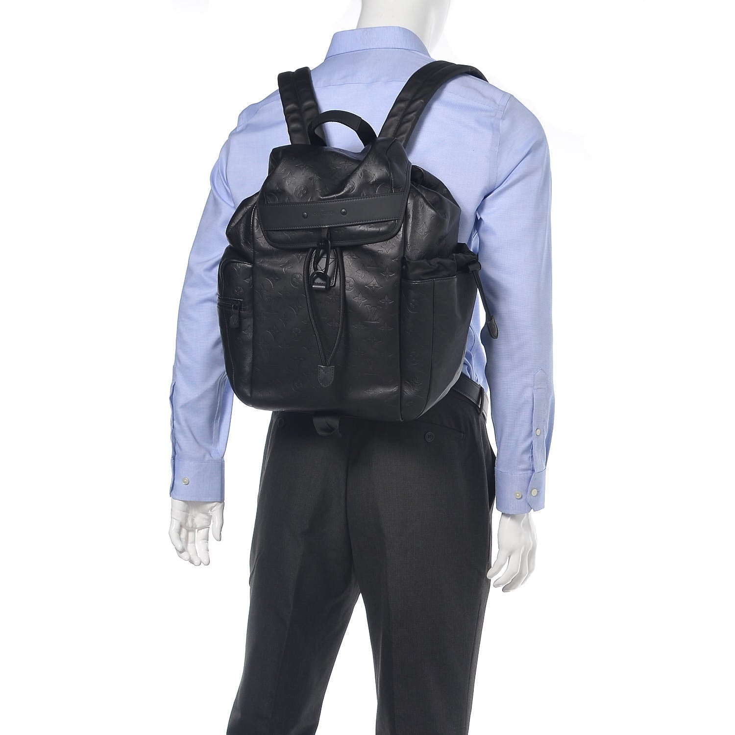 Louis Vuitton Calfskin Monogram Shadow Discovery Backpack Black 2 of 10
