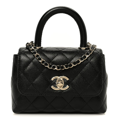 Chanel Caviar Quilted Coco Handle Clutch With Chain Black 1 of 12