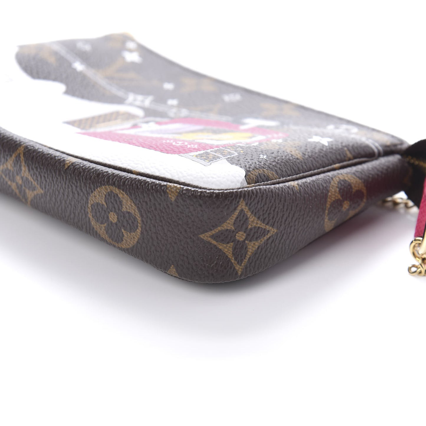 Monogram 2019 Christmas Animation Mini Courchevel Pochette Accessories Fuchsia