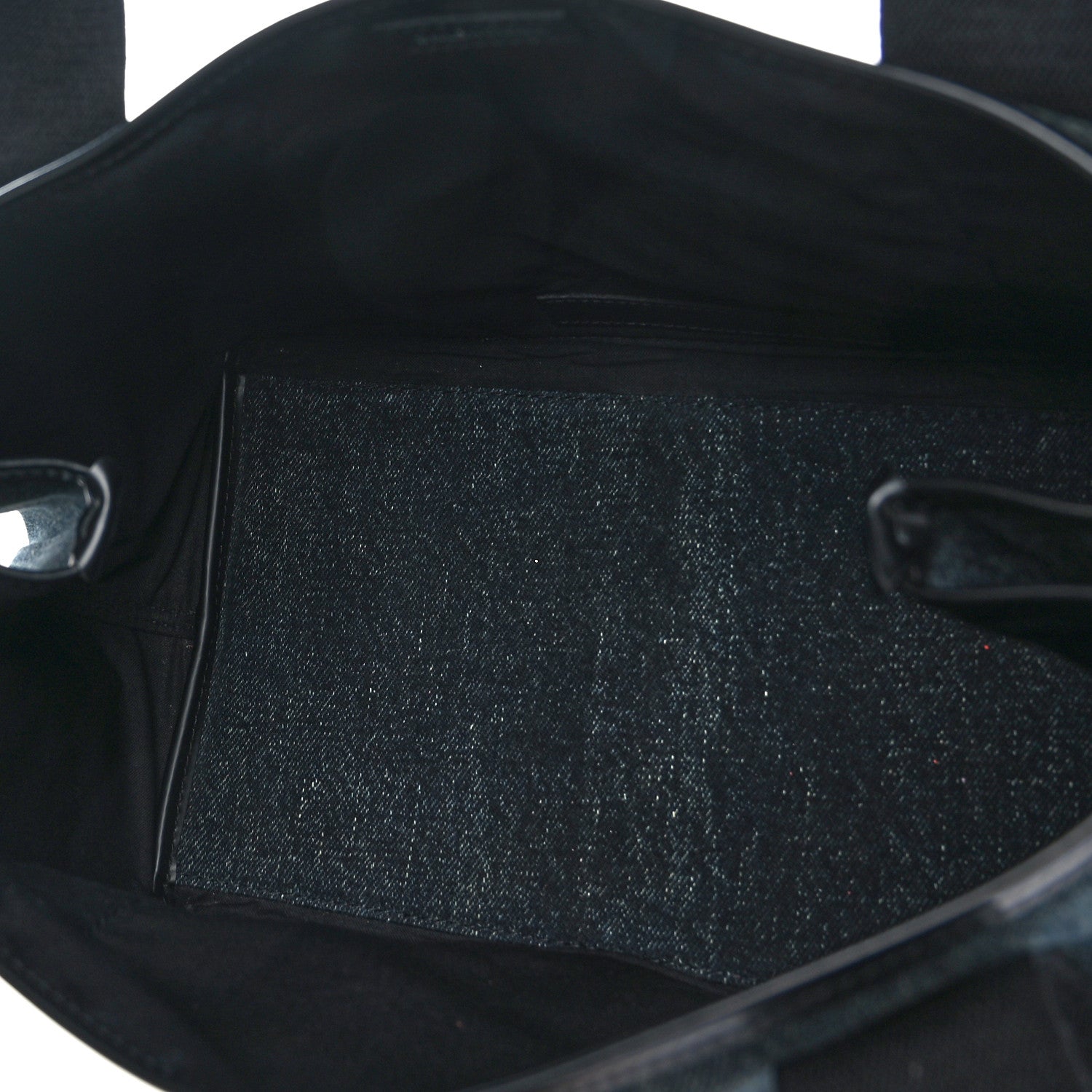 Balenciaga Denim Fabric Satin Calfskin S Navy Cabas Washed Black 6 of 12