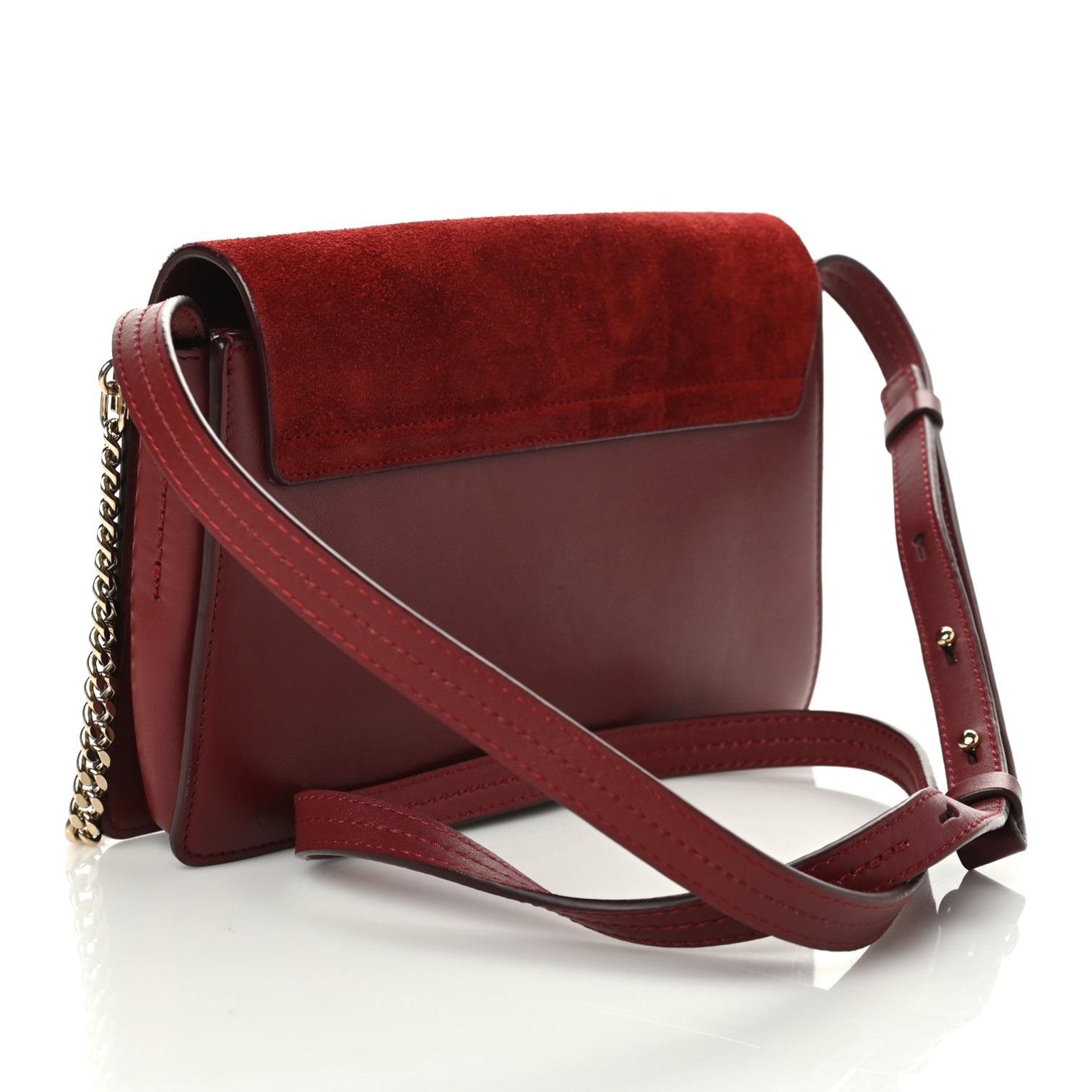 Chloe Suede Calfskin Small Faye Shoulder Bag Plum Purple 3 of 9