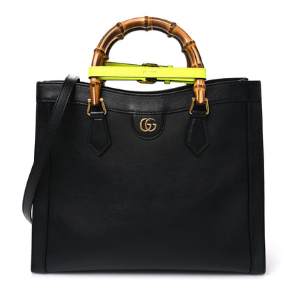 Gucci Calfskin Medium Diana Tote Bag Black Yellow Fluo 1 of 10