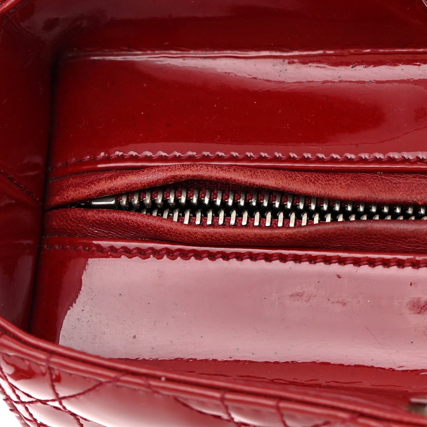 Christian Dior Patent Cannage Large Lady Dior Red 12 of 19