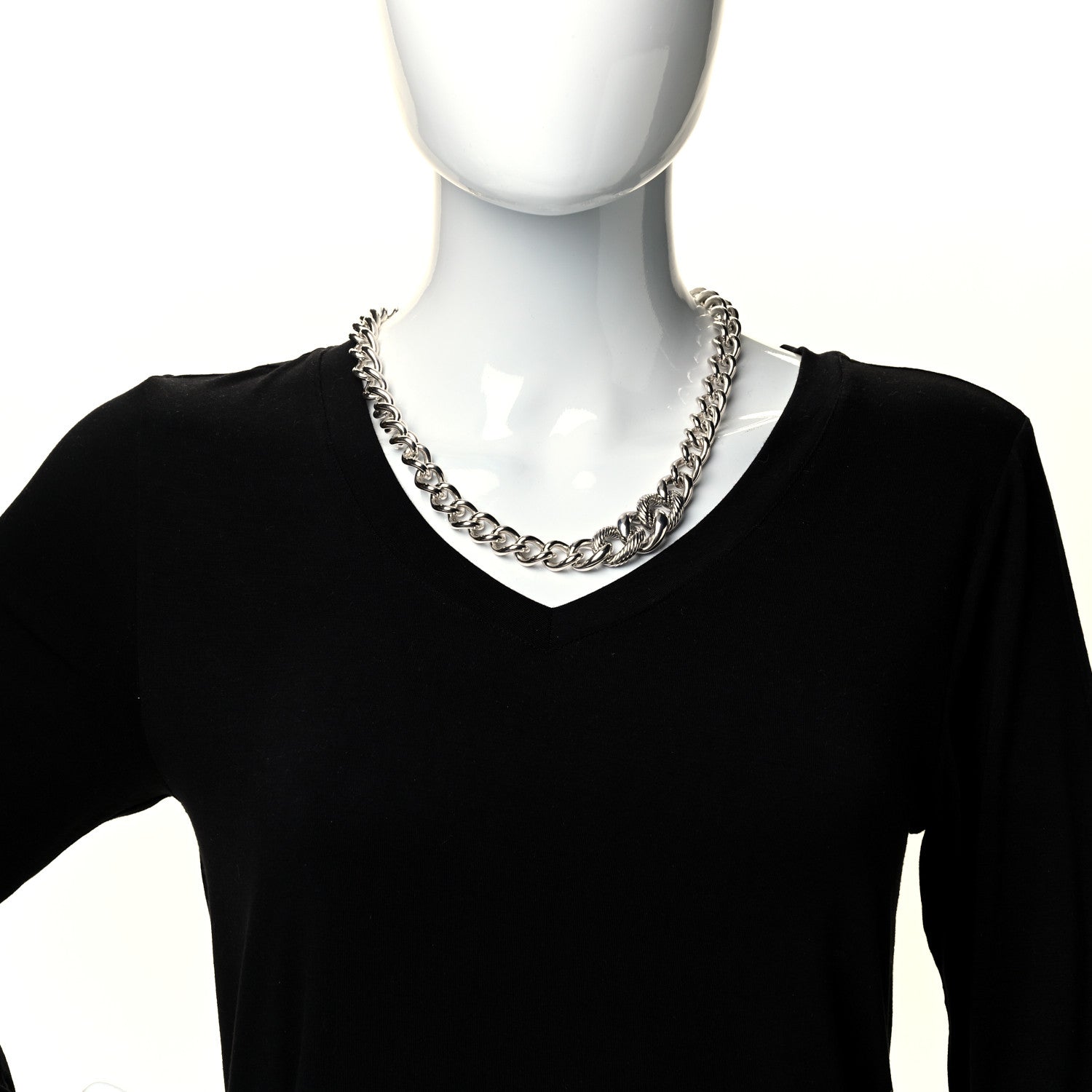 David Yurman Sterling Silver Graduated Curb Link Necklace 2 of 6