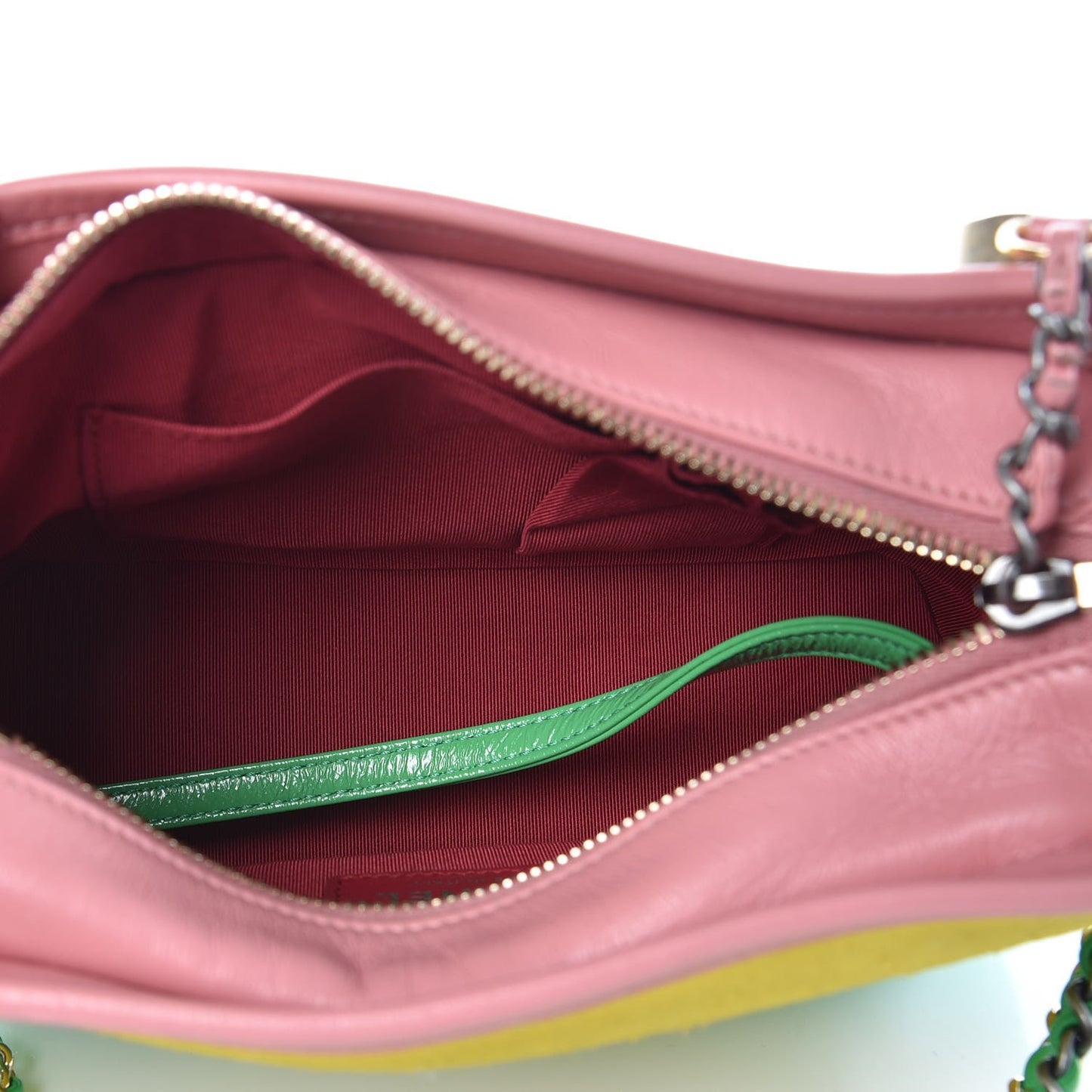 Suede Calfskin Quilted Small Gabrielle Hobo Pink Green Yellow