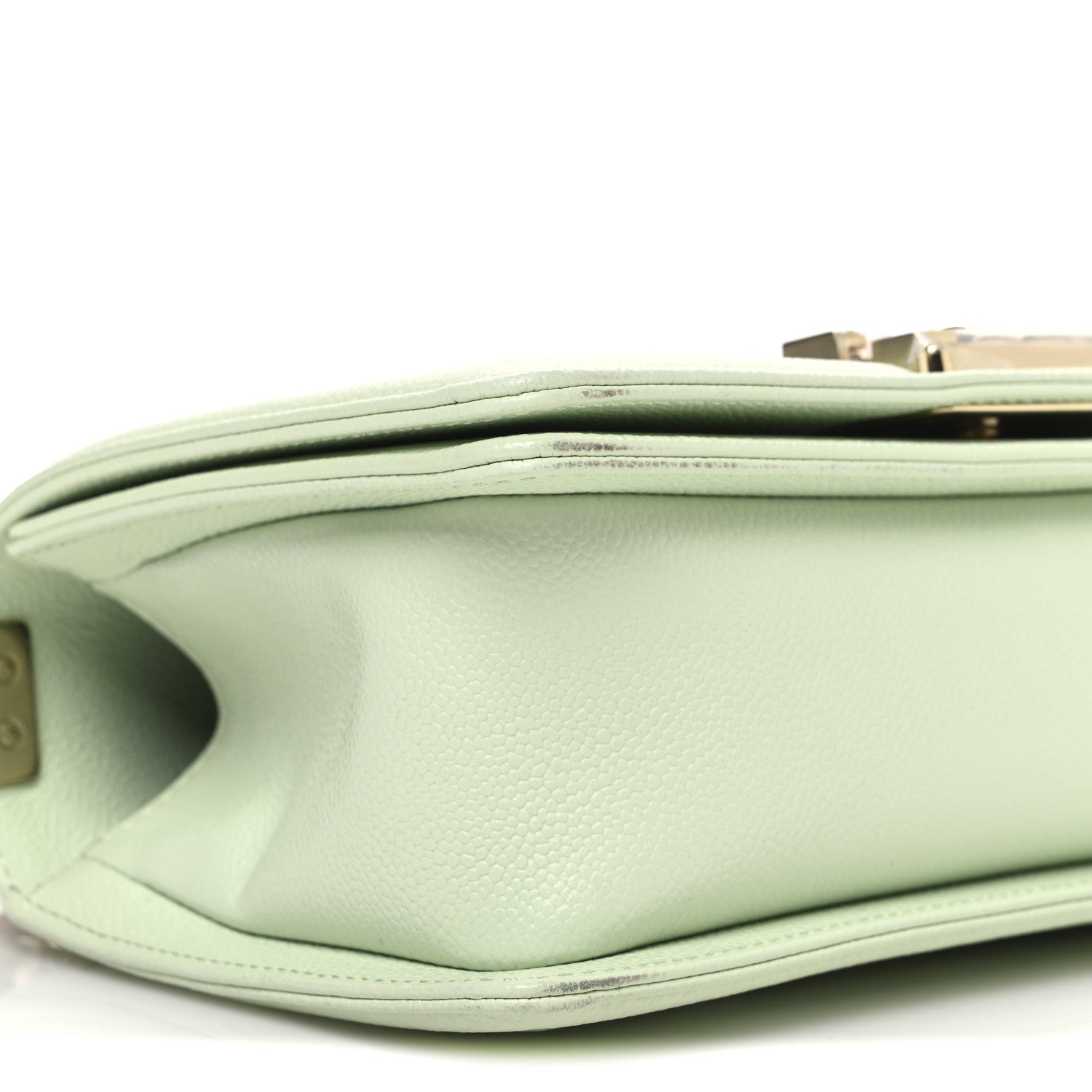 Chanel Caviar Chevron Quilted Small Boy Flap Light Green 9 of 10