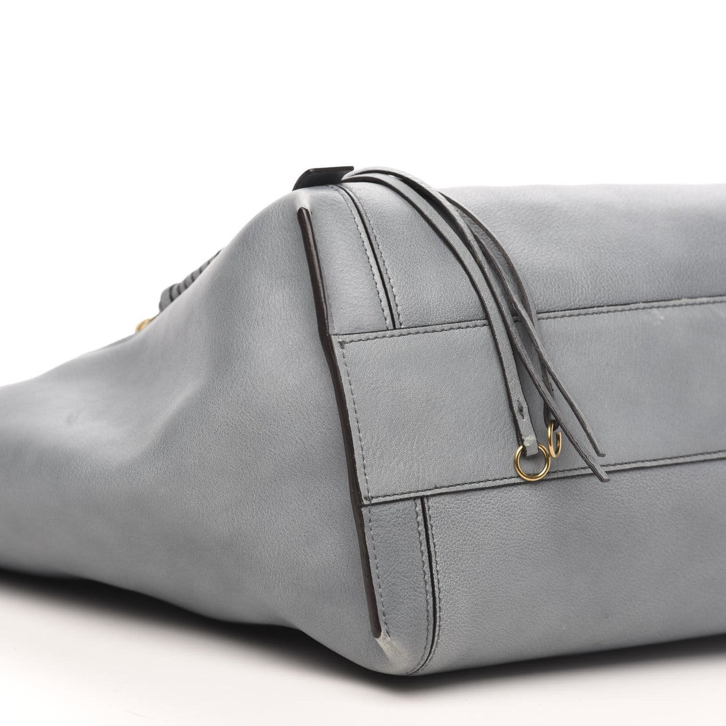 Smooth Calfskin Medium Milo Shopping Tote Cloudy Blue