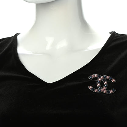 Chanel Pearl CC Brooch Silver Multicolor 2 of 5