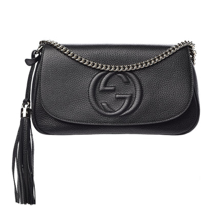 Gucci Pebbled Calfskin Medium Soho Flap Crossbody Black 1 of 9