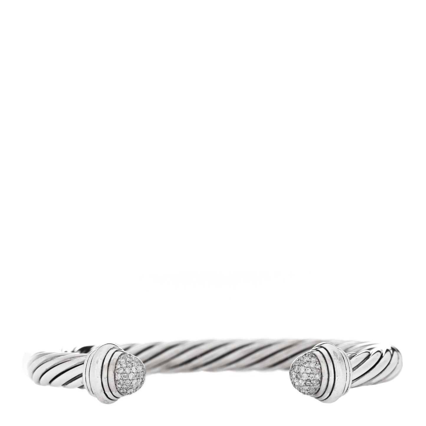 Sterling Silver Diamond 7mm Cable Classics Bracelet