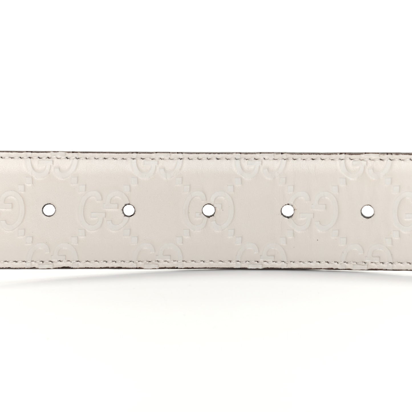 Guccissima Signature Interlocking G 37mm Belt 80 32 Mystic White
