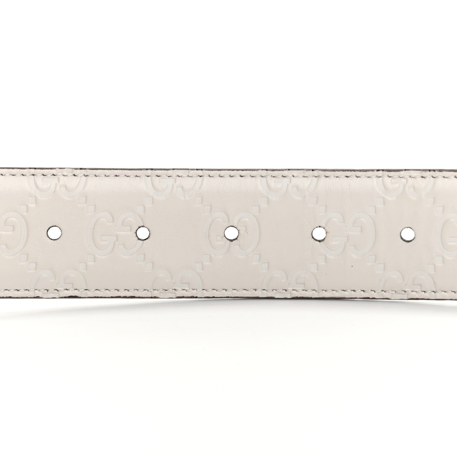 Gucci Guccissima Signature Interlocking G 37mm Belt 80 32 Mystic White 5 of 5