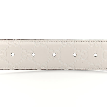 Gucci Guccissima Signature Interlocking G 37mm Belt 80 32 Mystic White 5 of 5