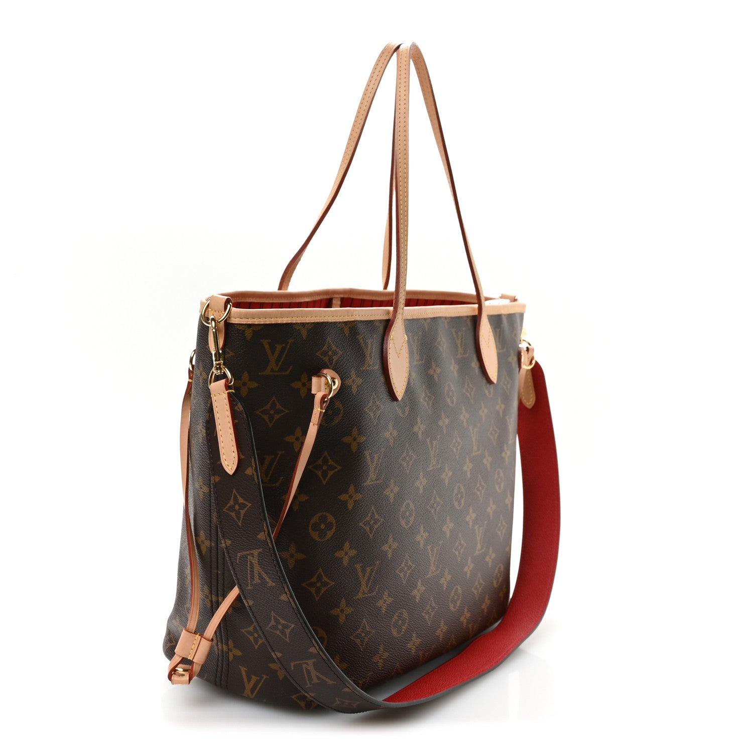 Louis Vuitton Monogram Inside Out Neverfull Bandouliere MM Rouge Sari 3 of 9