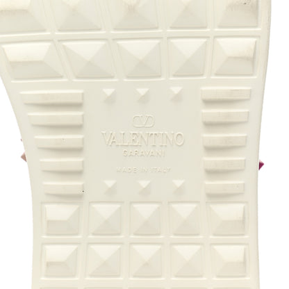 Valentino Garavani Calfskin Rockstud Untitled 57mm Platform Sneakers 38.5 White Pink PP 6 of 8