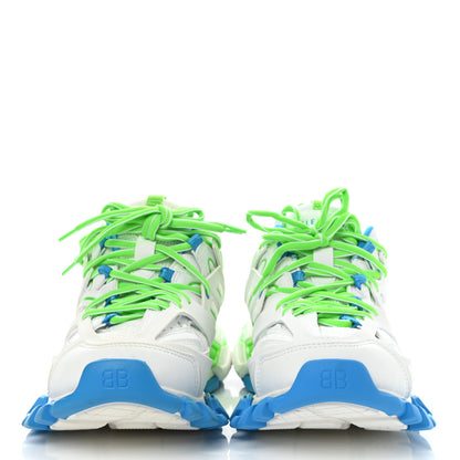 Balenciaga Mesh Nylon Mens Track Sneakers 39 White Green Blue 2 of 9
