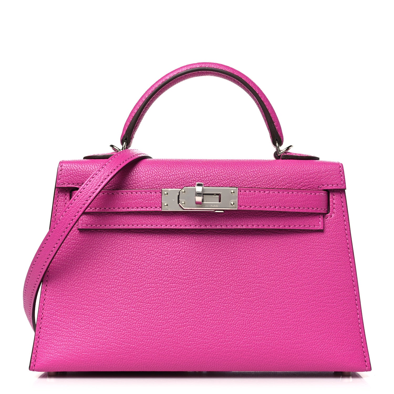 Hermes Chevre Mysore Mini Kelly Sellier 20 Rose Pourpre 1 of 10