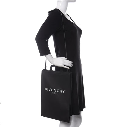 Givenchy Textured Coated Canvas Logo Print Medium Rave Tote Black 2 of 9