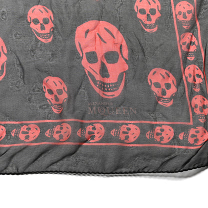 Alexander McQueen Silk Skull Scarf Black Pink 3 of 3