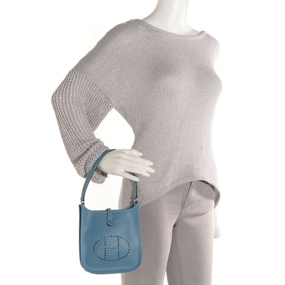 Hermes Veau Epsom Evelyne TPM Blue Jean 2 of 12