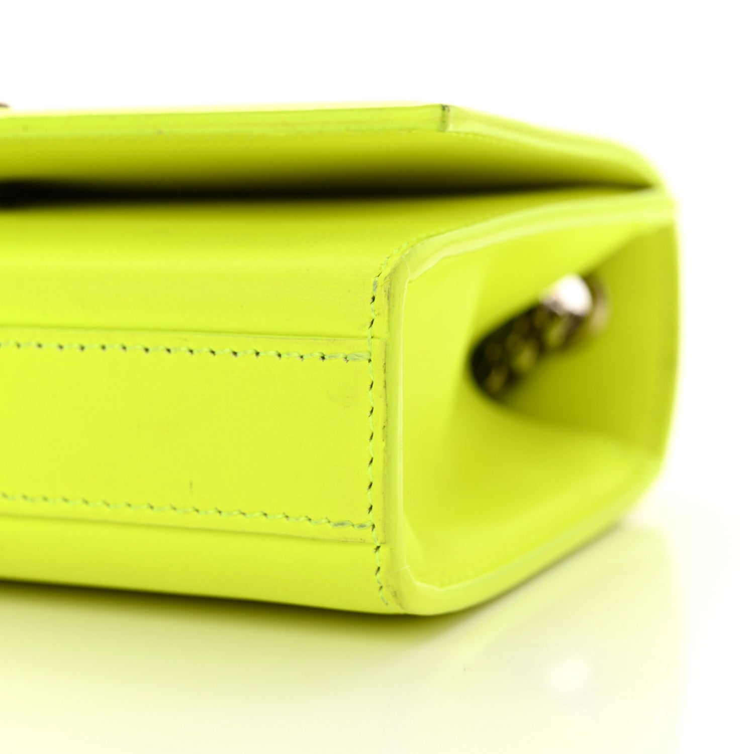 Saint Laurent Smooth Calfskin Small Monogram Kate Satchel Neon Yellow 10 of 13