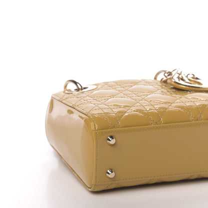 Christian Dior Patent Cannage Mini Lady Dior Yellow 8 of 11