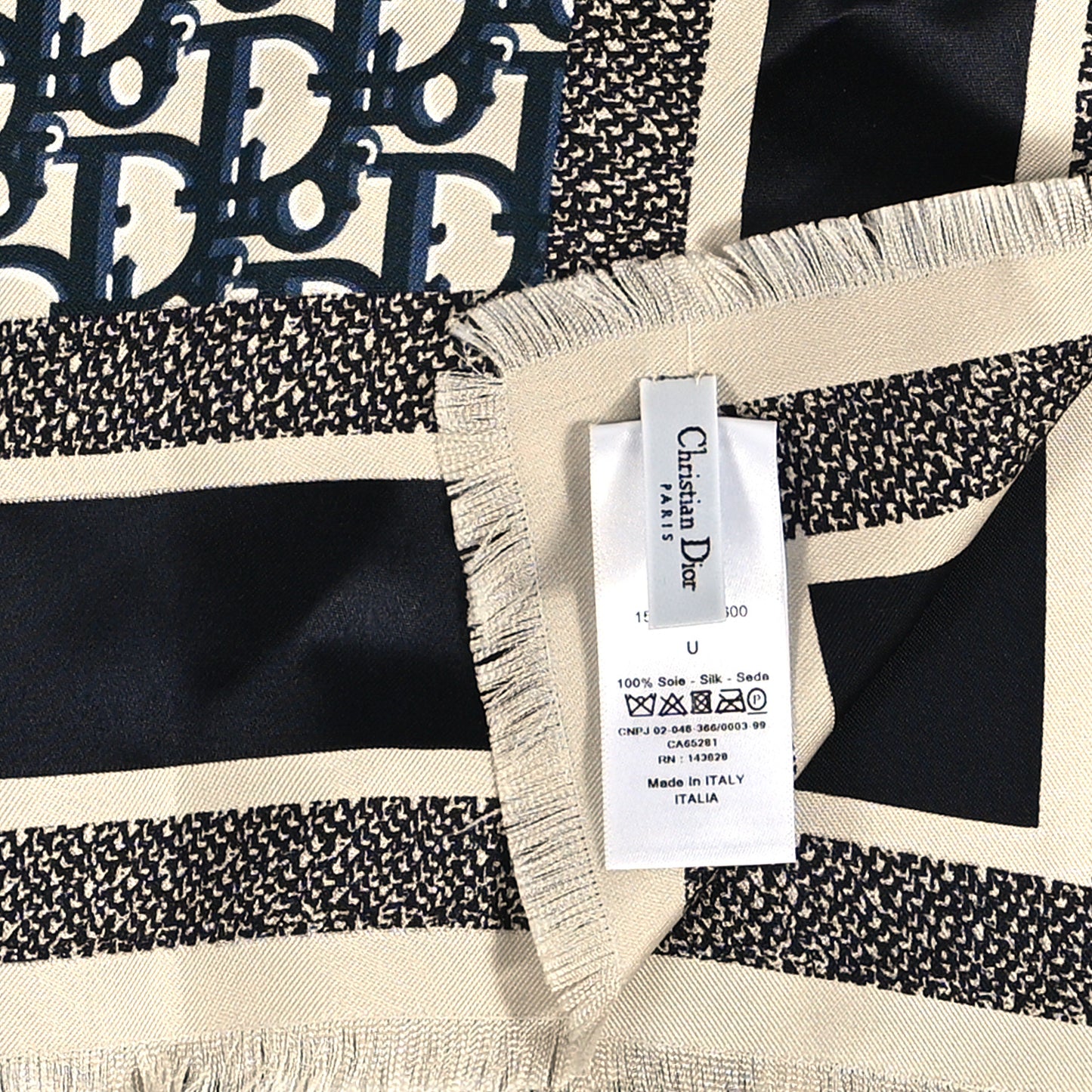 Silk Oblique Scarf Blue