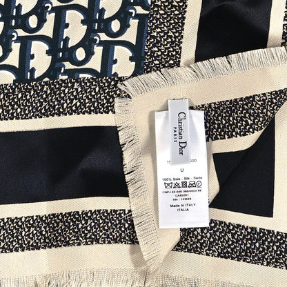 Christian Dior Silk Oblique Scarf Blue 3 of 4