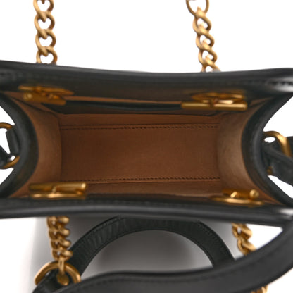 Gucci Calfskin Matelasse Chevron Mini GG Marmont Tote Black 5 of 10