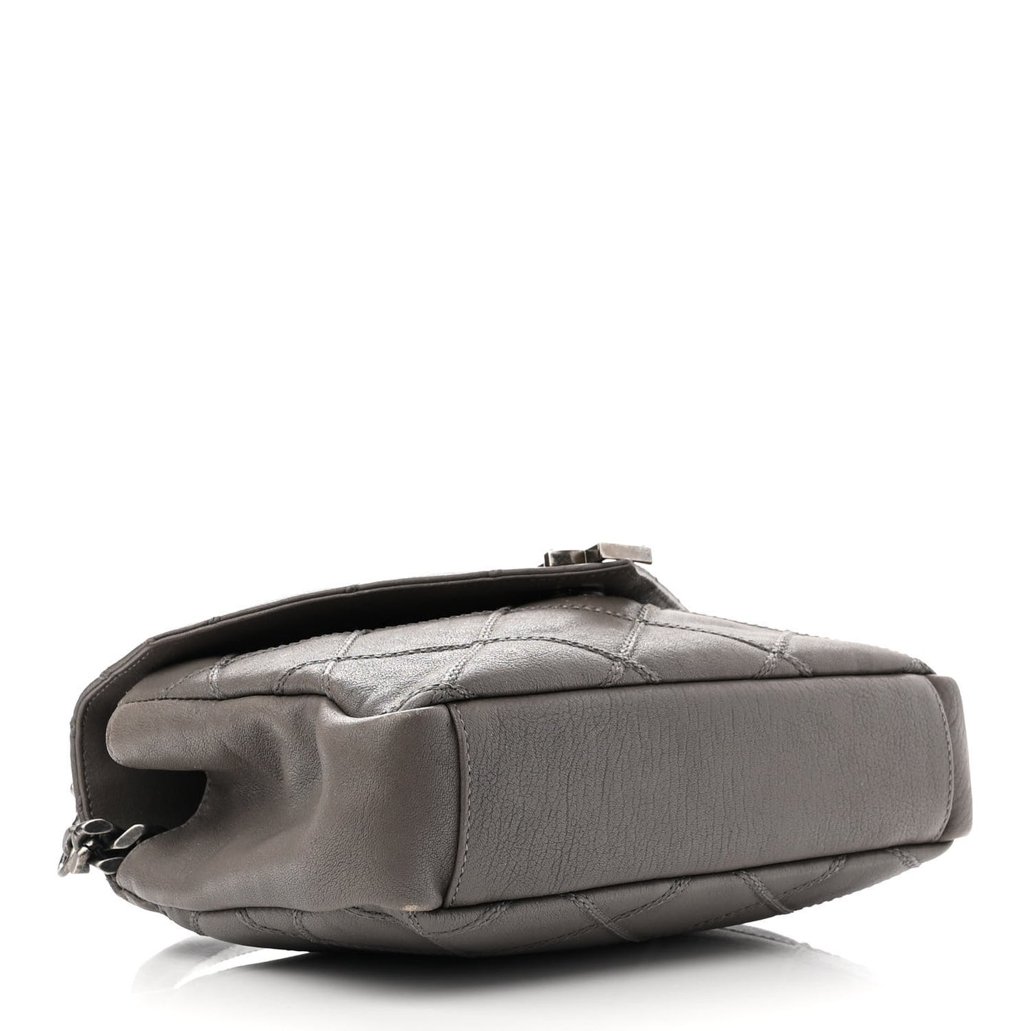 Calfskin Matelasse Diamond Quilted Monogram Medium College Bag Fog