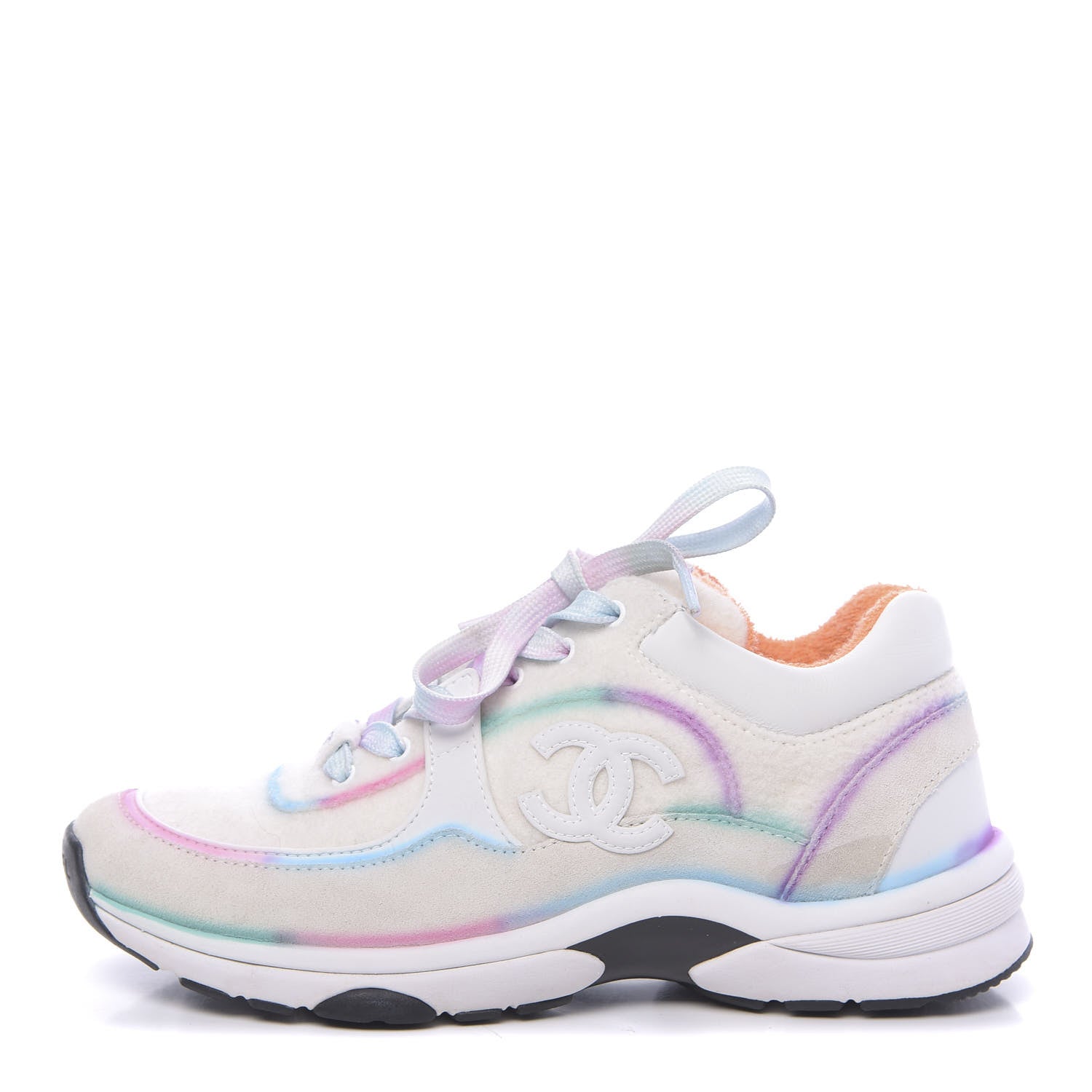 Chanel Wool Suede Calfskin CC Sneakers 37 Multicolor 1 of 10