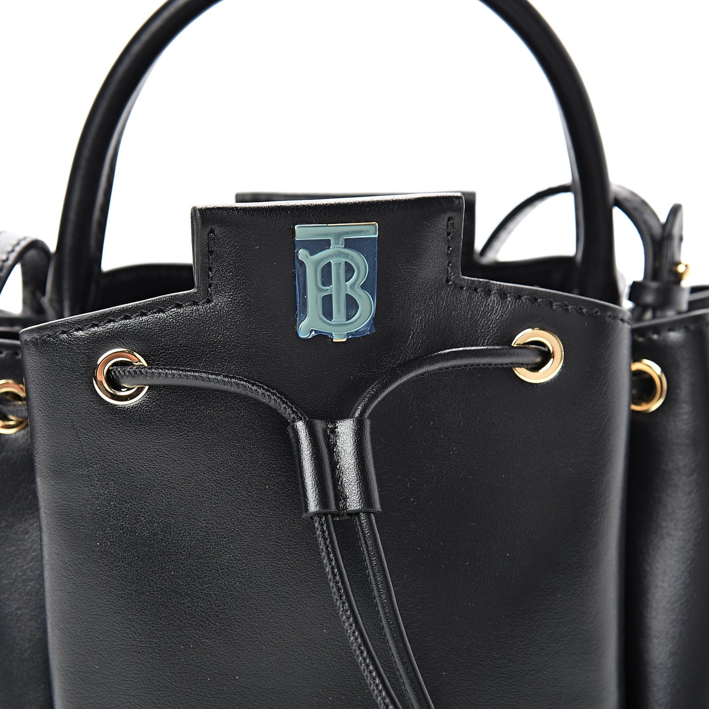 Calfskin Monogram Motif TB Bucket Black