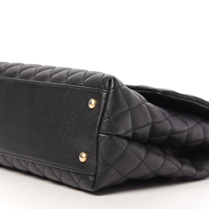 Chanel Caviar Lizard Quilted Medium Coco Handle Flap Black 7 of 9