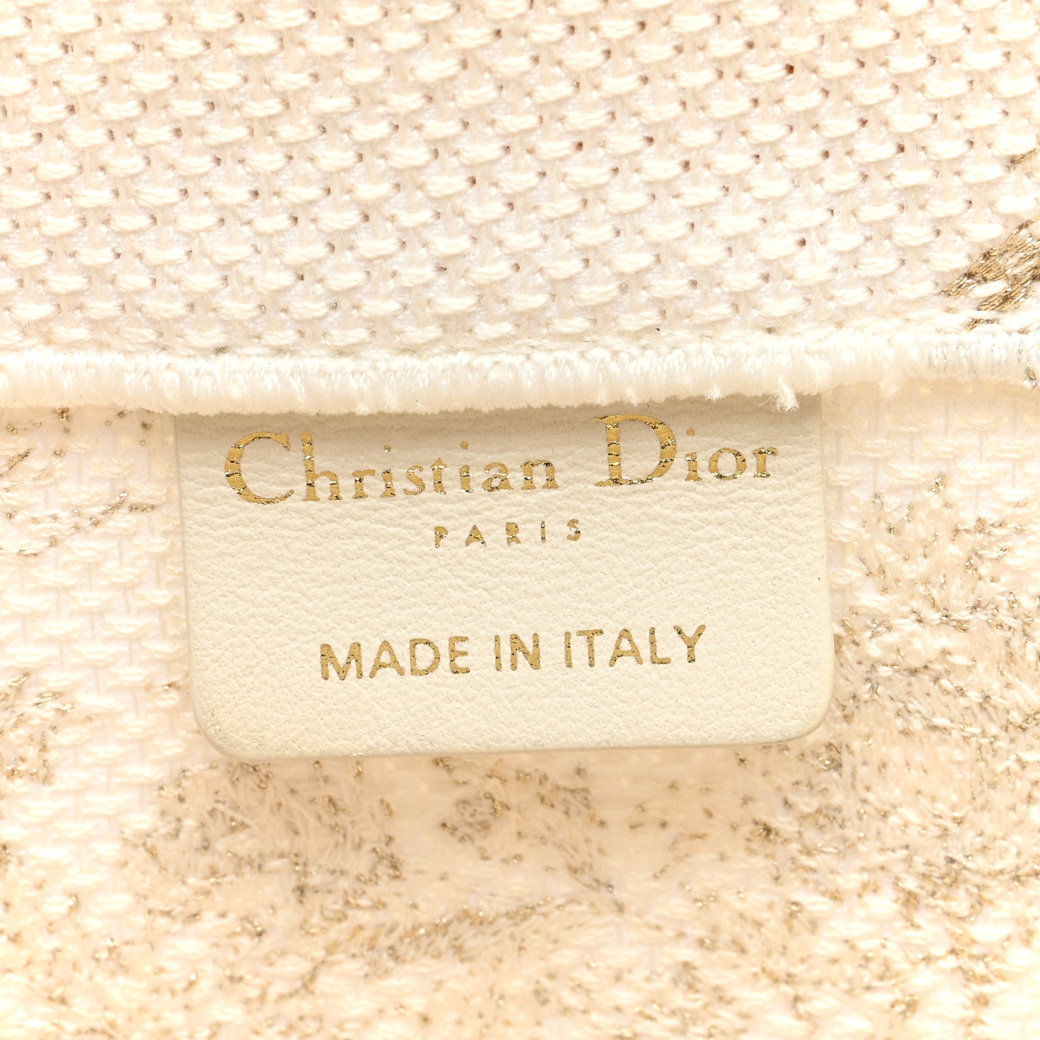 Christian Dior Canvas Embroidered Jardin D'Hiver Medium Book Tote Gold 6 of 11