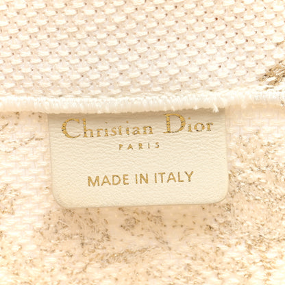 Christian Dior Canvas Embroidered Jardin D'Hiver Medium Book Tote Gold 6 of 11