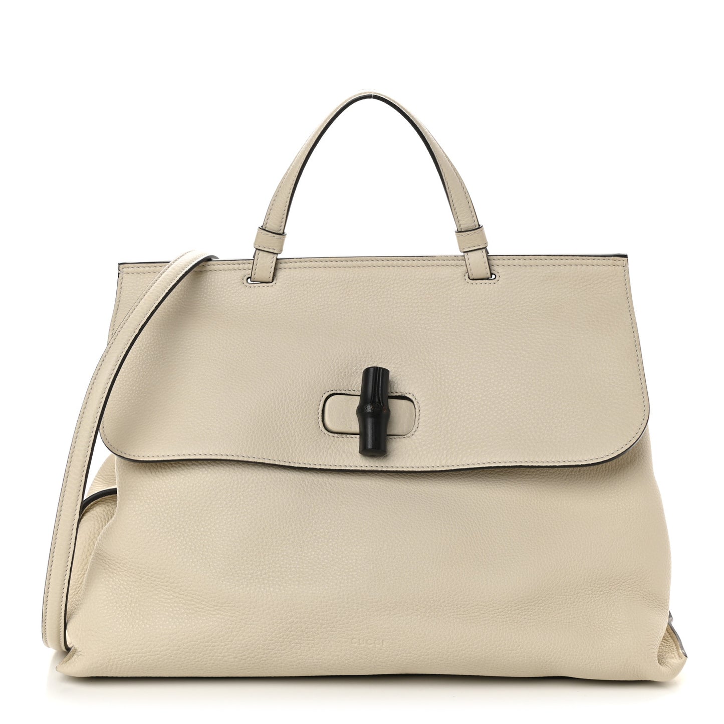Cellarius Calfskin Large Bamboo Daily Top Handle Bag Mystic White