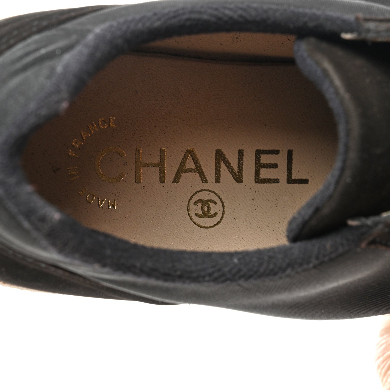Chanel Nylon Suede CC Sneakers 38 Black 9 of 11