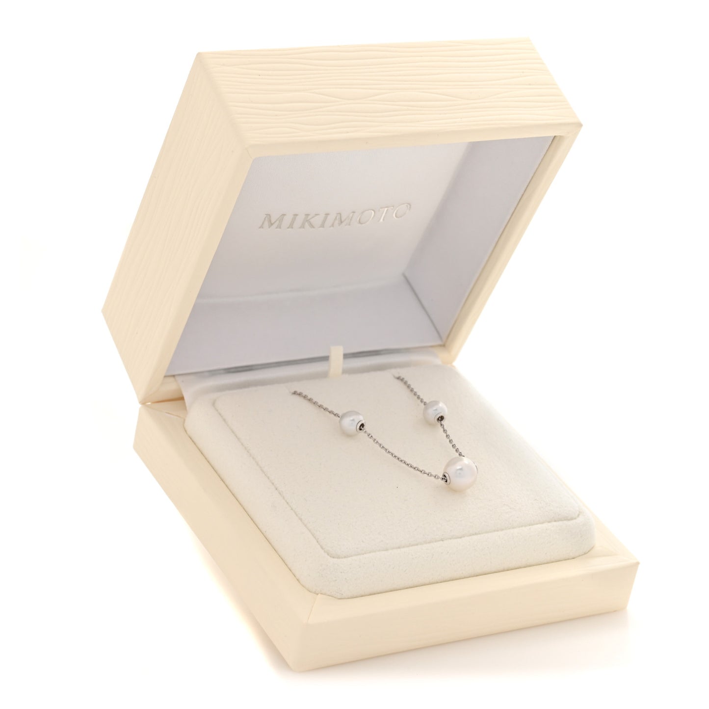 18K White Gold Akoya Cultured Pearl 5.5-7.5m Pearls in Motion Necklace