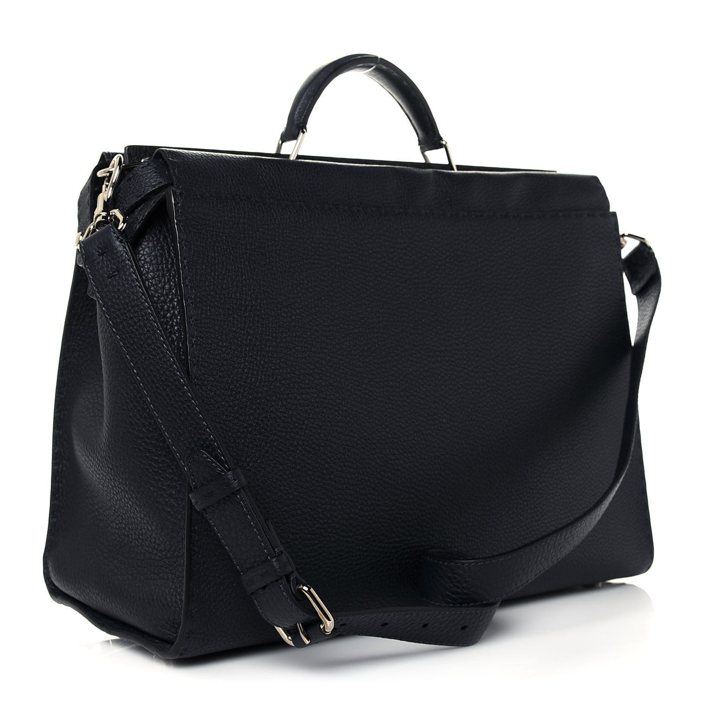 Cuoio Romano Selleria Bi-Color Large Mens Peekaboo Iconic Essential Satchel Lavagna Black