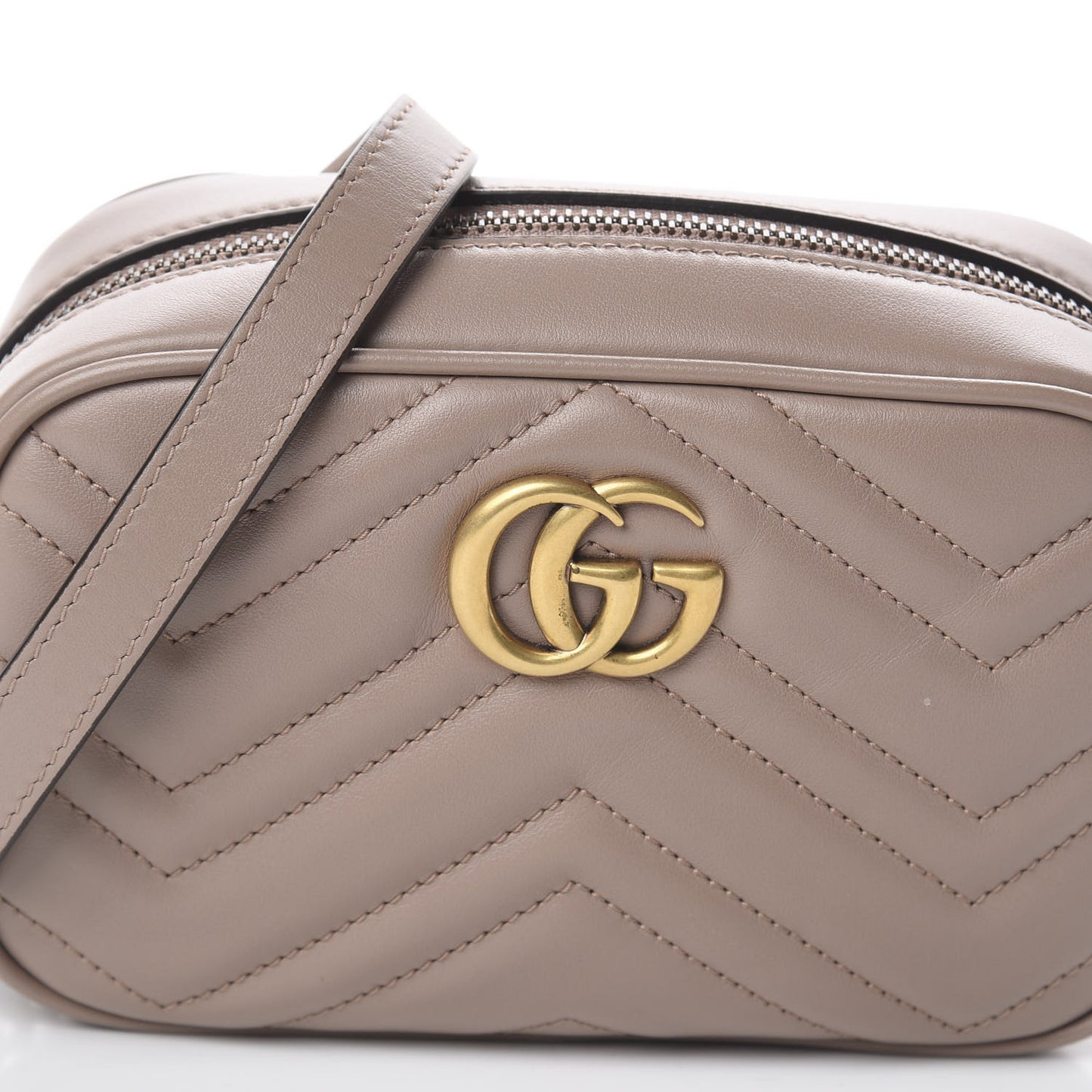 Calfskin Matelasse Mini GG Marmont Chain Shoulder Bag Porcelain Rose