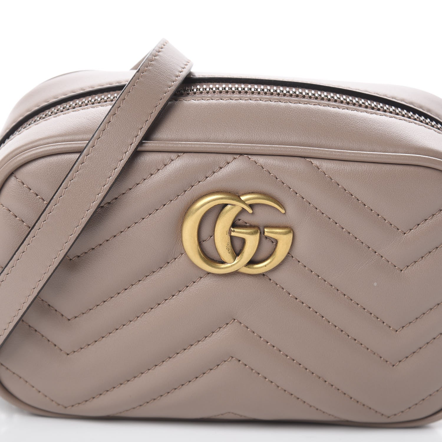 Gucci Calfskin Matelasse Mini GG Marmont Chain Shoulder Bag Porcelain Rose 8 of 8