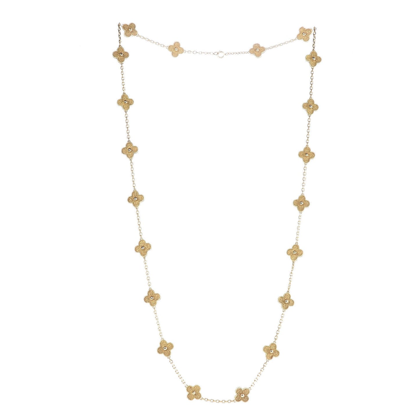 18K Yellow Gold 20 Motifs Vintage Alhambra Necklace