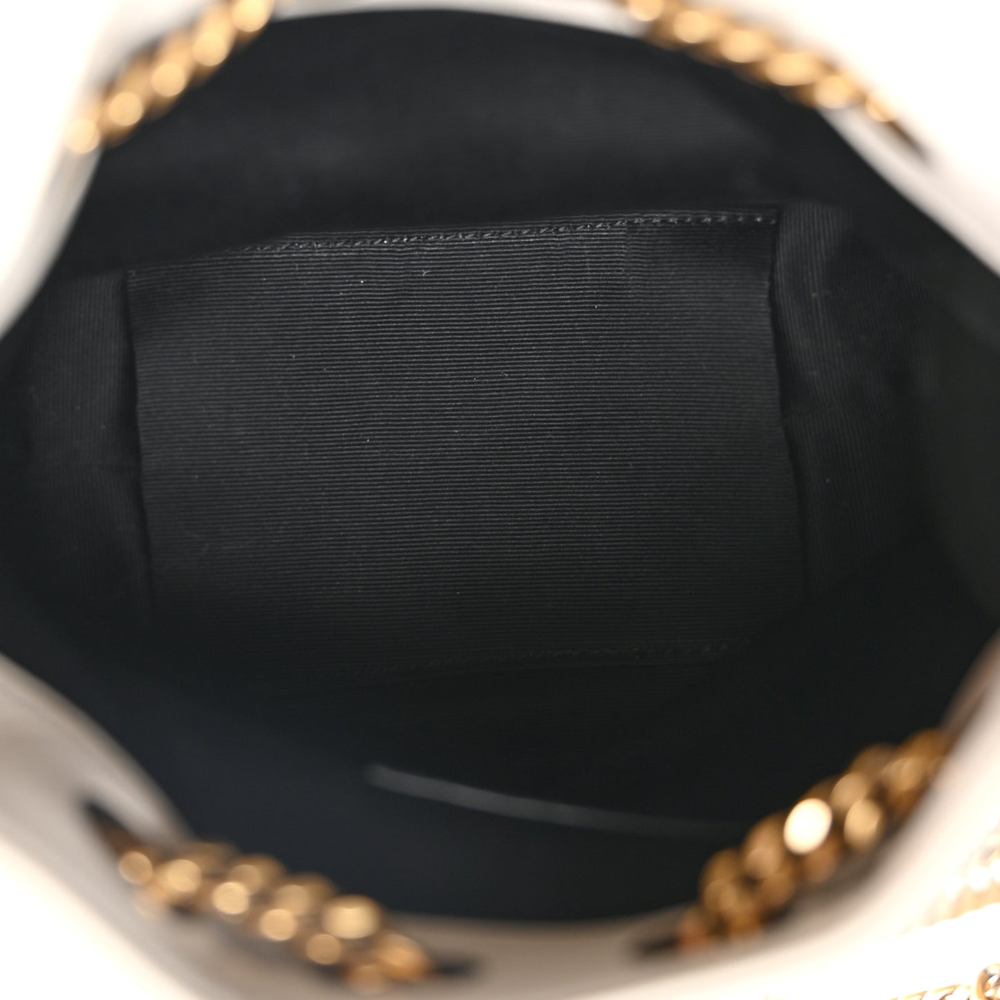 Lambskin Matelasse Monogram Joe Nano Bucket Bag Crema Soft