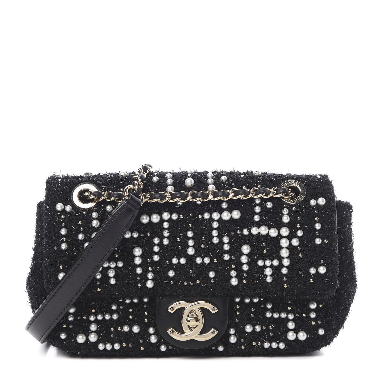 Chanel Tweed Pearl Mini Cosmos Flap Black 1 of 11