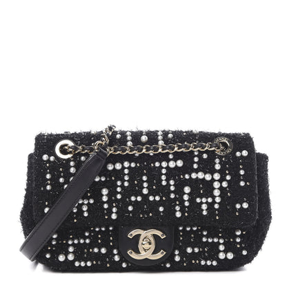 Chanel Tweed Pearl Mini Cosmos Flap Black 1 of 11
