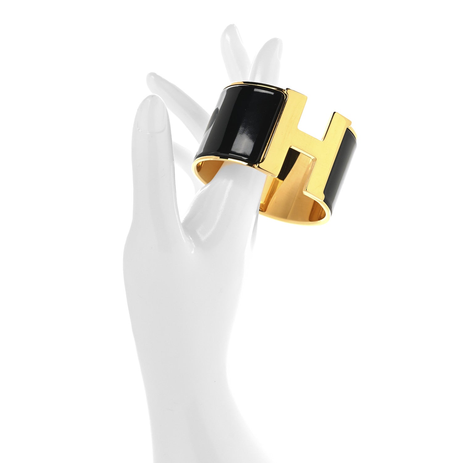 Hermes Enamel Extra Wide Clic Clac H Bracelet PM Black 2 of 5